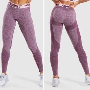 Gymshark XS Flex Leggings Logo Band Body Contouring Stretchy Low Rise Workout